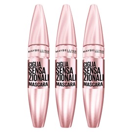3x Maybelline New York Sensational Eyelashes Volumizing Mascara Color Very Black Fan Effect Without Lumps - 3 Mascaras