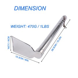 LUBAN Stainless Steel Garden Hoe 15-inch Length Lightweight Weather Resistant Metal Hand Tool for Weeding Seeding Turning Soil