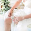 Conjunto Liguero De Encaje Elástico De Novia Con Cristal Per