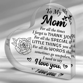 Acrylic Mom Gift - Thank You Gift for Mom - Mom's birthday gift Desk Signs Ornament for Mother's Day, Christmas & Thanksgiving