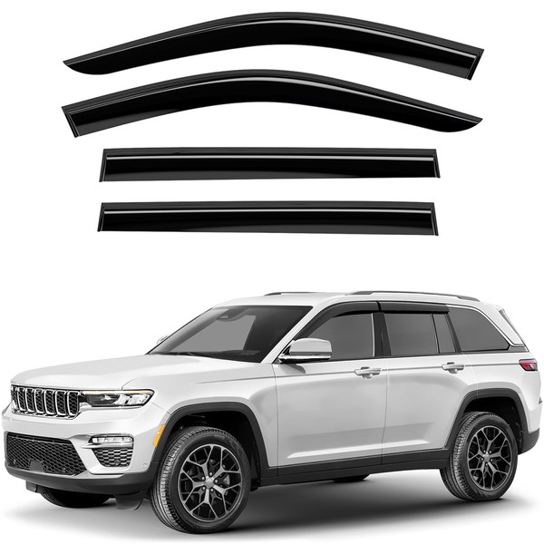 Window Deflectors Smoke Tinted Tape-On Side Window Vent Visor Deflectors