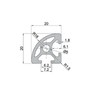 Kwweeoo 2020 Aluminum Extrusion Arc Round Corner T Slot 1200mm