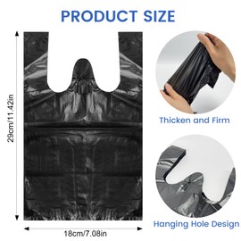 Personal Disposal Bags, Sanitary Napkin Bags Black Little Waste Bags, 200 Pack, Plastic Trash Bags with Handles for Feminine Tampons Hygiene Products