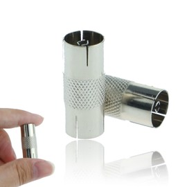 2Pcs TV Aerial Connector Cable Adaptor, Female To Female 9.5mm TV Aerial Coaxial Couplers, TV Satellite Antenna RF Coax Adapter Connector