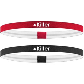 Kilter Sport Headbands - 14mm - 2 Pack - Newton Red-Dark Energy Black