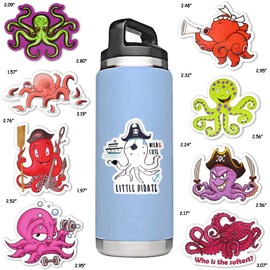 SUSIHI Octopus Stickers for Kindle Kids Octopus Stickers Water Bottles Scrapbook Book Waterproof(50 Pcs)