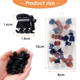Mini Hair Clips Hair Clip Small XPOOP 36 Pieces Hair Clips Small Hair Clips Plastic Hair Clips Small Hair Grips Hair Clips for Girls and Women Black Transparent and Brown