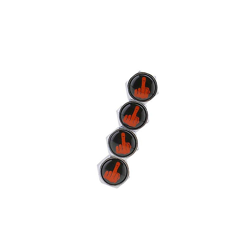 ENET 4Pcs Middle Finger Lockable Dust Caps Air Wheel Tyre
