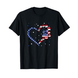 American Flag Patriotic Dog Cat 4Th Of July T-Shirt
