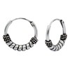 12mm Sterling Silver Balinese-Style/Tribal-Style Tiny Endless Hoop Earrings for Cartilage,