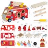 LOVELAND Wooden Fire Truck Toy – Take-Apart STEM Vehicle with