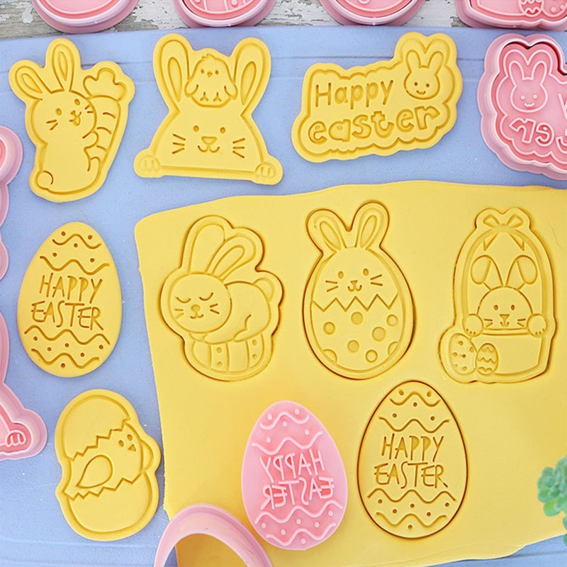 Joinor 26pcs Easter Cookie Cutters Stamps Biscuit Baking Tools Embossing