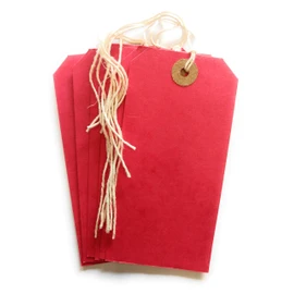RED Manila Strung Tags Luggage Labels RED Size 120X60MM Pack of 50