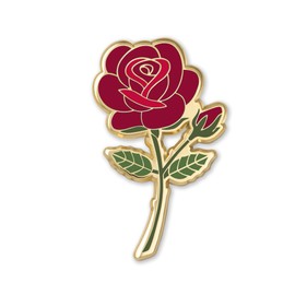 Rose Enamel Pins June Birth Month Flower Elegant Lapel & Brooch, Perfect for Bulk Gifts, Floral Lovers, Wedding Suits Birthday Gift and Flower Accessory for Floral Lovers - Great Gift Idea Rose Pin Brooch 5/4 Inch (Case of 1, Red)