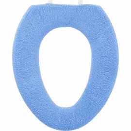OKA Soft Toilet Seat Cover, Seas O Type Special Type, Blue (Toilet Seat Cushion, Soft, Thick Weave, Antibacterial, Odor Resistant, Soft Hook)