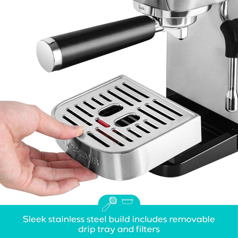 CASABREWS 3700 Essential Espresso Machine 20 Bar, Stainless Steel Cappuccino