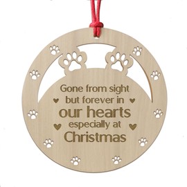 Red Ocean Christmas Memorial Decoration For Dog Cat Pet Forever In Our Heart Memorial Bauble Novelty Memorial Gift For Family