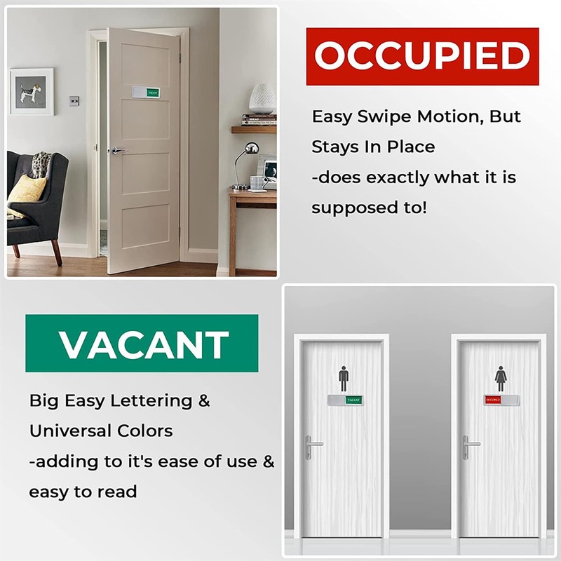 Privacy Sign 2pcs, Vacant Occupied Door Sign for Home Office