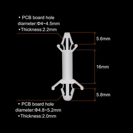 PATIKIL Pack of 60 PCB Board Insulation Column, Nylon Retention Circuit Board Clamp Spacer, Double Head Insulation Holder Support Height 16 mm / 0.63 Inches