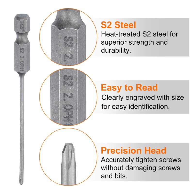 HARFINGTON 10pcs #1 Phillips Screwdriver Bit PH1 1/4" Hex Shank