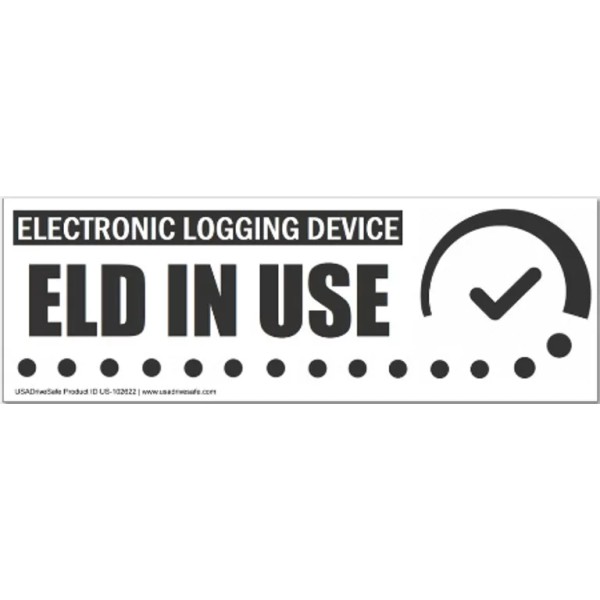 Unbranded Electronic Logging Device ELD In Use Decal, Vinyl 8"