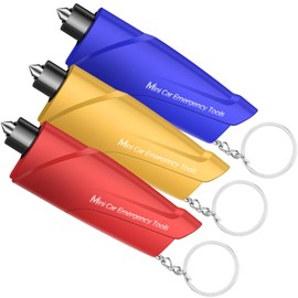 Window Breaker Seatbelt Cutter,3-in-1 Mini Glass Breaker, 3 Pack Car Escape Tool for Land and Underwater,Keychain Car Emergency Tool by ZITSMS(Red/Yellow/Blue