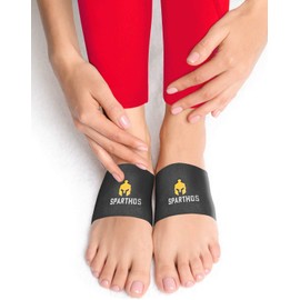 Sparthos Arch Support Sleeve - Plantar Fasciitis Compression Bands - Foot Arch Supports Sleeves, Womens Mens Shoes Socks - Planter Plantars Fascitis Faciatis - for Men and Women (Black-M)