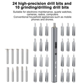 Precision Electric Screwdriver Kit, Mini Cordless Electric Rotary Drill Tool Set with Led Light 3 Torque 34 Magnetic Bits, for Repair, Sanding, Polishing, Drilling, Carving, DIY Crafts