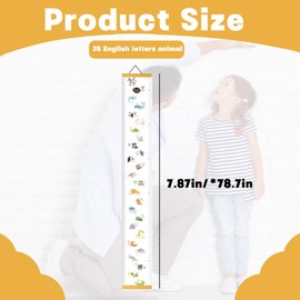 Height Chart for Kids, Kids Height Wall Chart, Baby Height Growth Chart Wall Hanging Measuring Ruler for Baby Girls Boys Toddler Bedroom Nursery (200cm X 20cm)