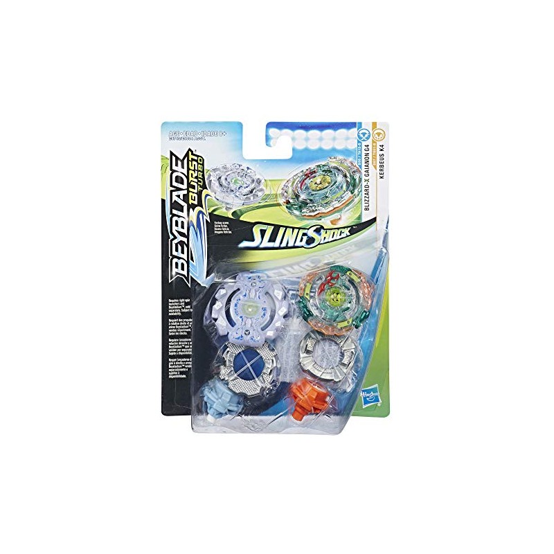 Beyblade Burst Turbo Slingshock Dual Pack Kerbeus K4, Blizzard-X Gianon