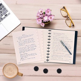 Eagle Discbound Notebook, Letter Size Customizable Arc Notebook, Poly Plastic Cover, 60 Sheets Ruled/Lined Pages (Black)