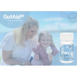 GutAid+ Dairy Relieve 40 Capsules | Relieves symptoms and reduces occurence of lactose intolerance. Aids in the digestion of lactose, fats, acids and sugars. Maintains and supports healthy digestion and nutrient absorption. Relieves digestive discomfort