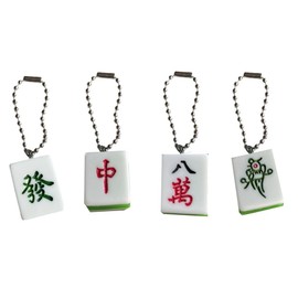 zaoalife Acrylic Mahjong Tile Keychains Feng Shui Lucky Keychains Chinese Mahjong Keychain Keyring Bag Pendant Fashion Mini Creative Backpack Decor