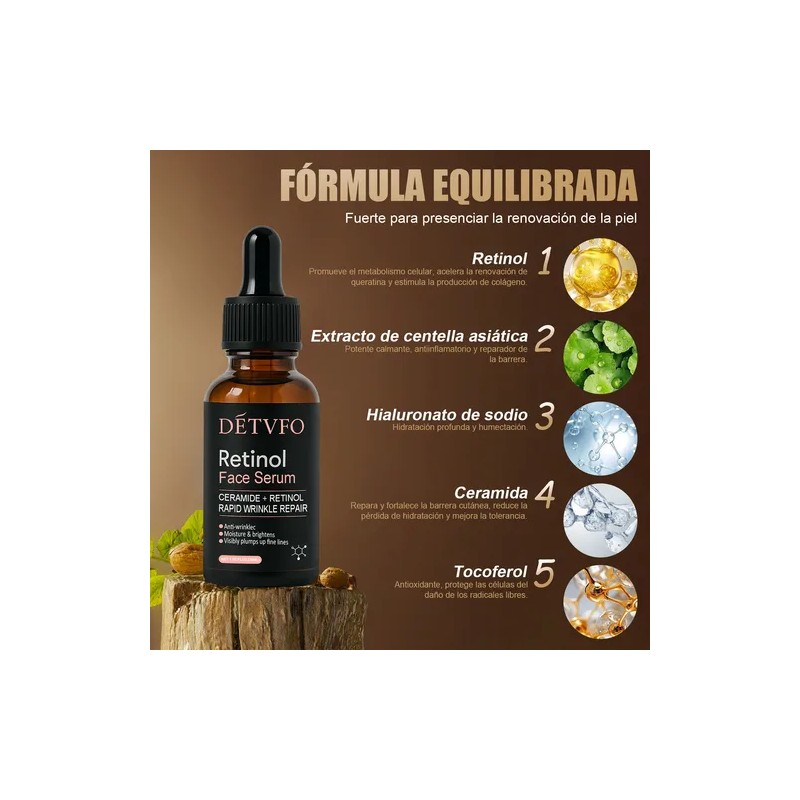Serum Facial Retinol Antiarrugas Con Ceramida+ Squalane 30ml