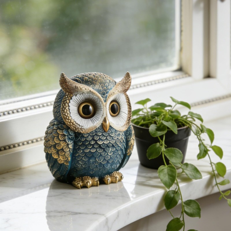 Baitiane Owl Statue Home Decor, Owls Figurine for Bookshelf