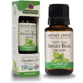 Nature's Answer 100% Pure Organic Essential Oil, 0.5-Ounce, Sweet Basil