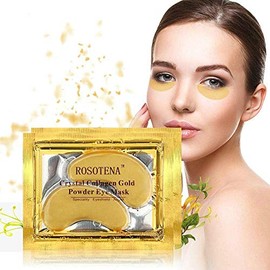 15 Pairs New Crystal 24K Gold Powder Gel Collagen Eye Mask Masks Sheet Patch, Anti Aging,Dark Circles and Puffiness,Anti Wrinkle,Moisturising,Whitening,Remove Blemishes and Blackheads by ROSOTENA