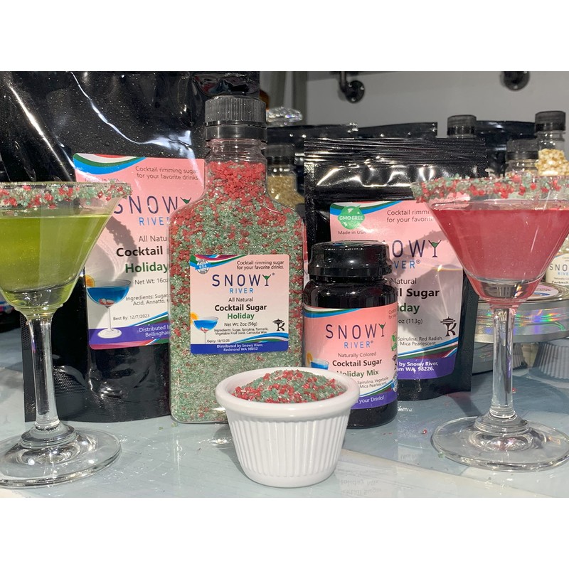 Snowy River Holiday Cocktail Sugar - Kosher All Natural Festive
