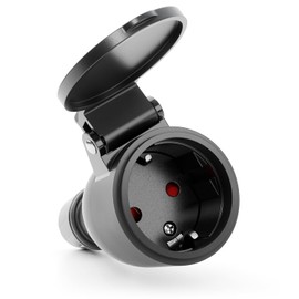 greate Schuko Coupling 230 V Outdoor – Schuko Socket Waterproof According to IP54 – Schuko Coupling with Kink Protection & Strain Relief – Power Coupling 2-Pin with 16 A & 3.7 kW