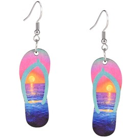 Earrings for Women Flip Flop Earrings Hawaiian Hypoallergenic Summer Party Daily Wear Jewelry for Women Girls, Acrylic, No Gemstone
