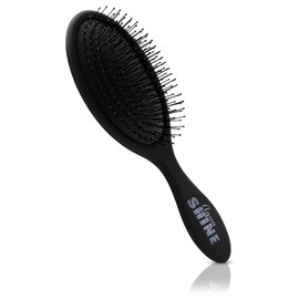 ISO Beauty ASBLKBP-709 AquaShine Wet & Dry Soft-Touch Paddle Hair Brush - Black