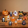 24Pcs Halloween Mini Figurines-Spooky Cute Ghost Pumpkin Skeleton Witch Bat