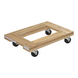 Vestil HDOF-1624-9-NM Hardwood Open Deck Dolly with Non Marking Casters 24 in. x 16 in. x 5-1/2 in. 900 Lb. Capacity