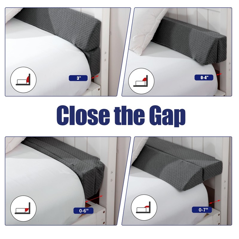 HOMBYS Wedge Pillow Headboard for Bed Gap,Foldable Bed Wedge Gap