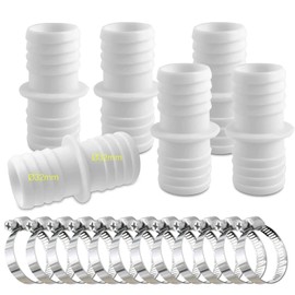 Hose Connectors 32 mm Set with 12 Hose Clamp Pool Hose Adapter Hose Adapter Double Hose Nozzle