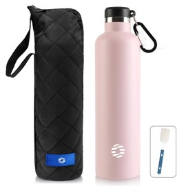 FEIJIAN FJbottle 750/1000 ml Vacuum Insulated Stainless Steel Water Bottle Water Bottle BPA-Free Leak-Proof Sports Bottle Thermos Flask with Carabiner Hook for Sports/Outdoor/Camping/Fitness/Yoga/School