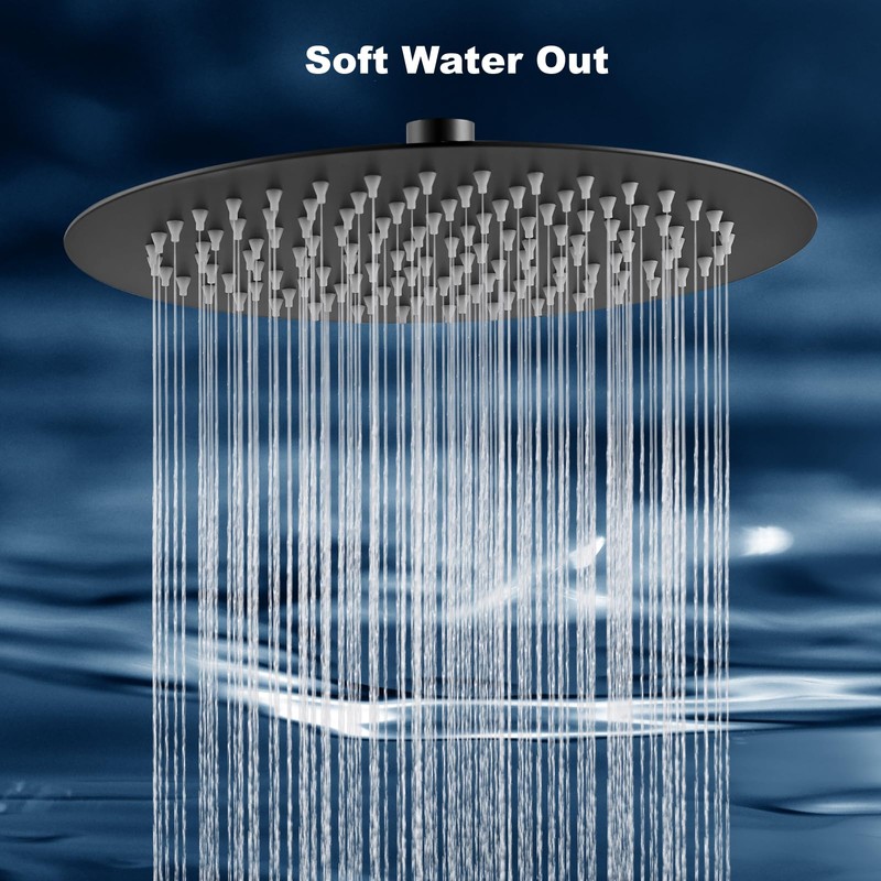 Midanya Round Rainfall Shower Head High Pressure Stainless Steel Waterfall