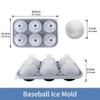 Baseball Sphere Ice Cube Mold,6-Cavity 3D baseball silicone molds,Blue, 1pc