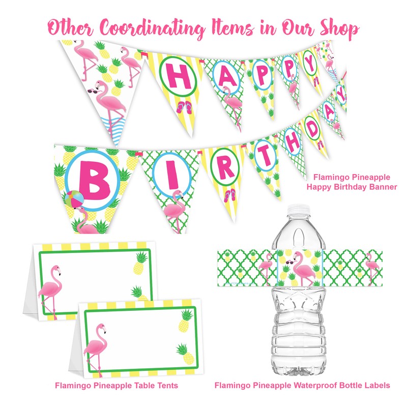 POP parties Flamingo Party LARGE Invitations - 10 Invitations 10