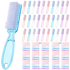 100 Pcs Handle Grip Nail Brush for Cleaning Fingernails Cleaner Scrub Brush Bulk Hand Cleaning Brushes Soft Stiff Bristles Pedicure Manicure Tools for Nail and Toe